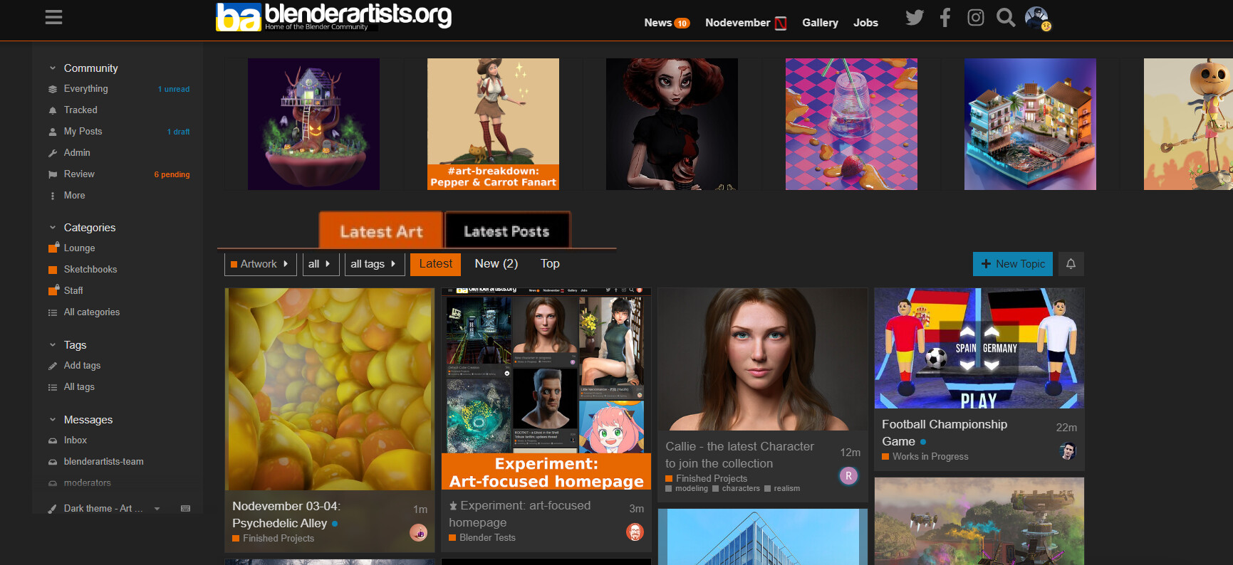 Homepage redesign ideas Blender Artists Updates Blender Artists