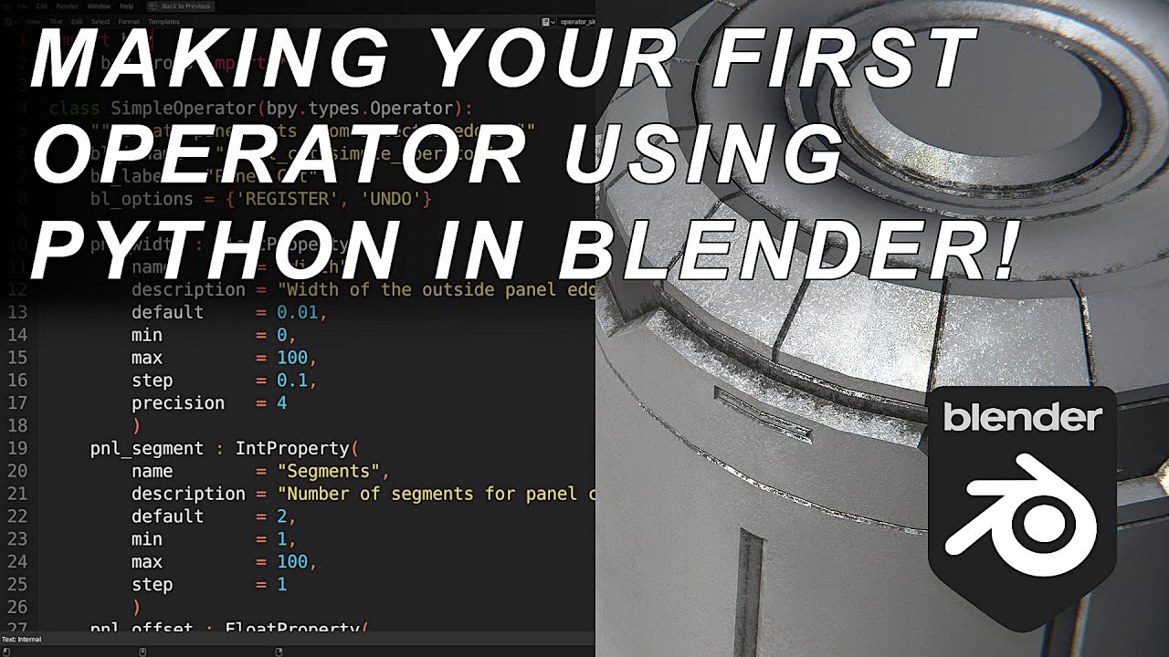 Making Your FIrst Operator Using Python in Blender Tutorials, Tips