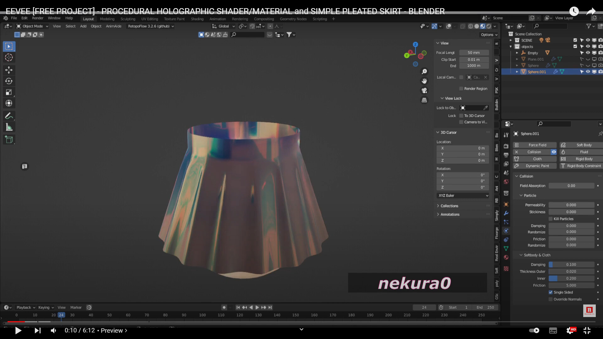 EEVEE Procedural Holographic Material using Glass Shader and RGB colors