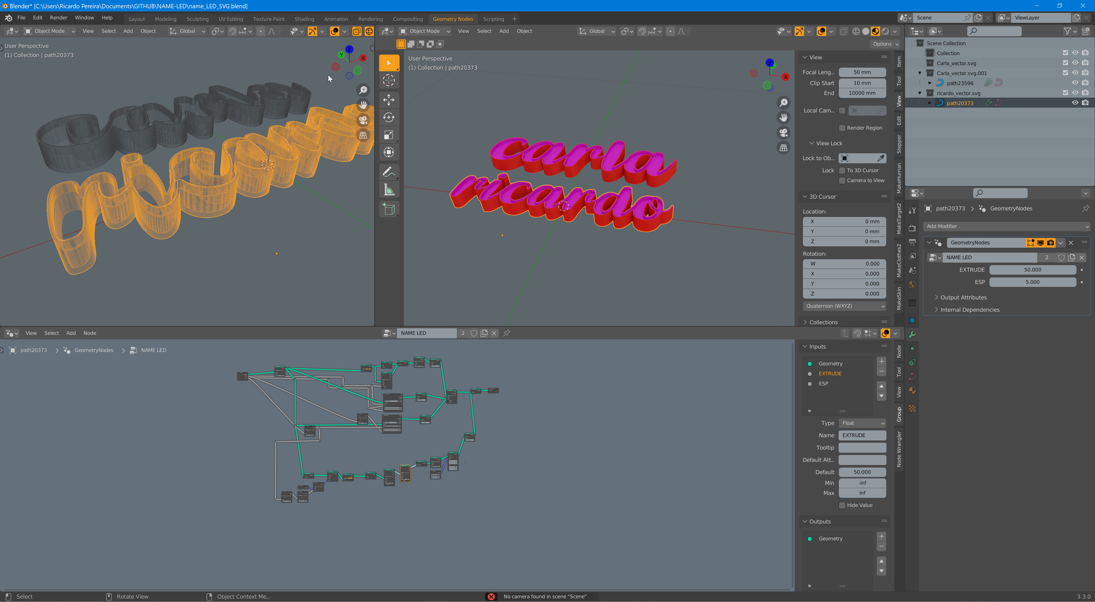 NAME LED parametric Blender Tests Blender Artists Community