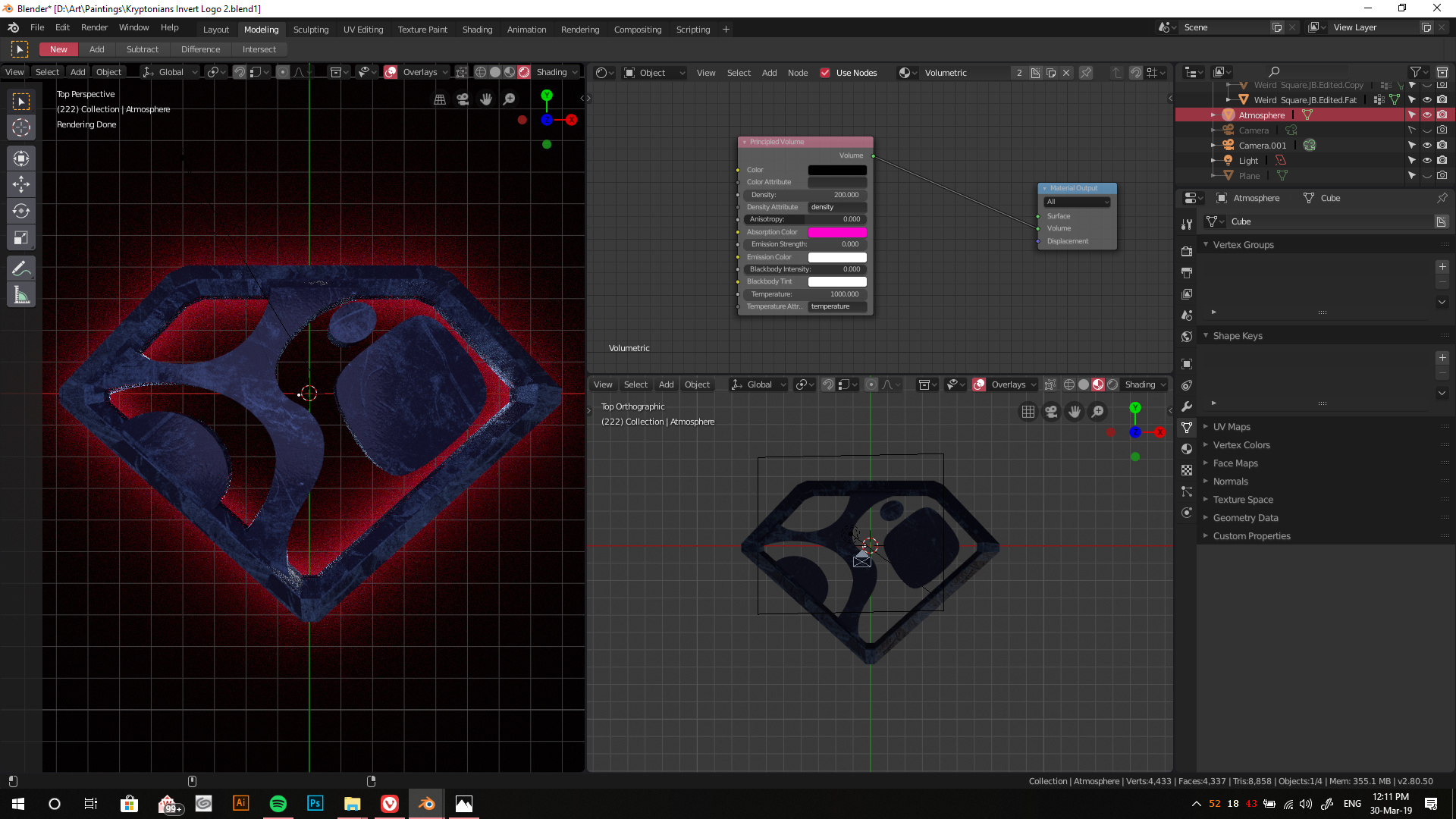 How to hide a volumetric object in the final render but keep the effect