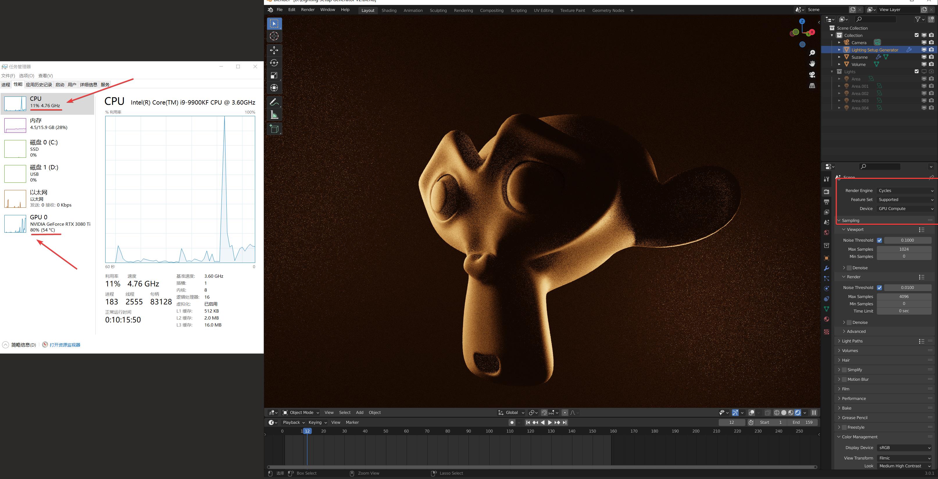 [Help] Blender uses 100 CPU instead of GPU when rendering but