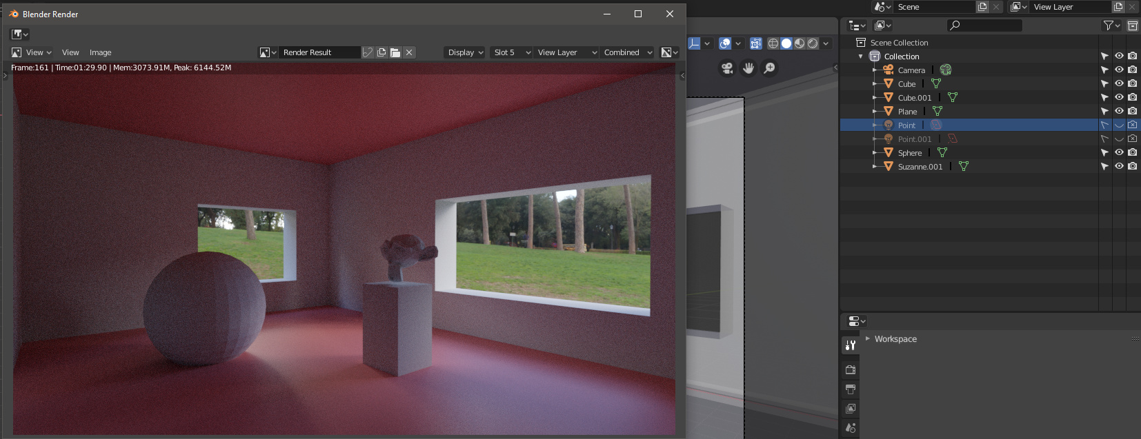 Blender 2.8 Cycles rendering with portals Lighting and Rendering