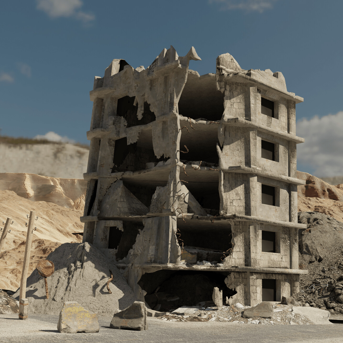 Destroyed Building Finished Projects Blender Artists Community