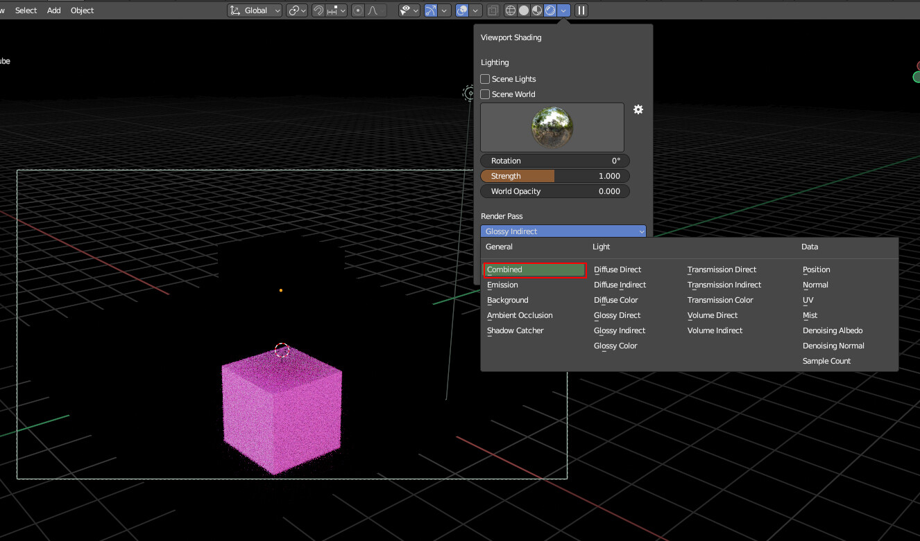 Glossy Indirect Pass how to get rid of black background Compositing