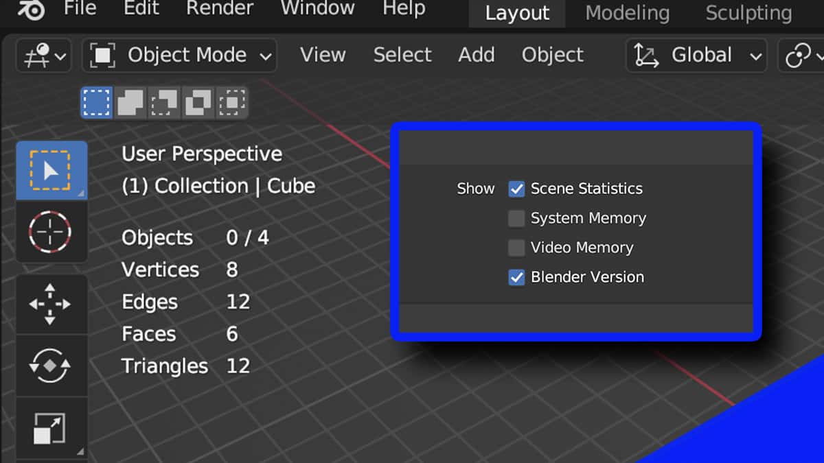 How do I know how many polygons are in my scene (with instances