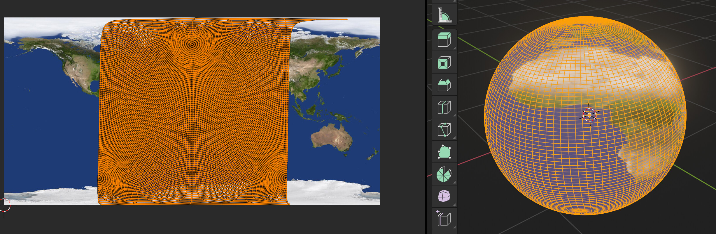 How to map long rectangular earth texture on a sphere? Materials and