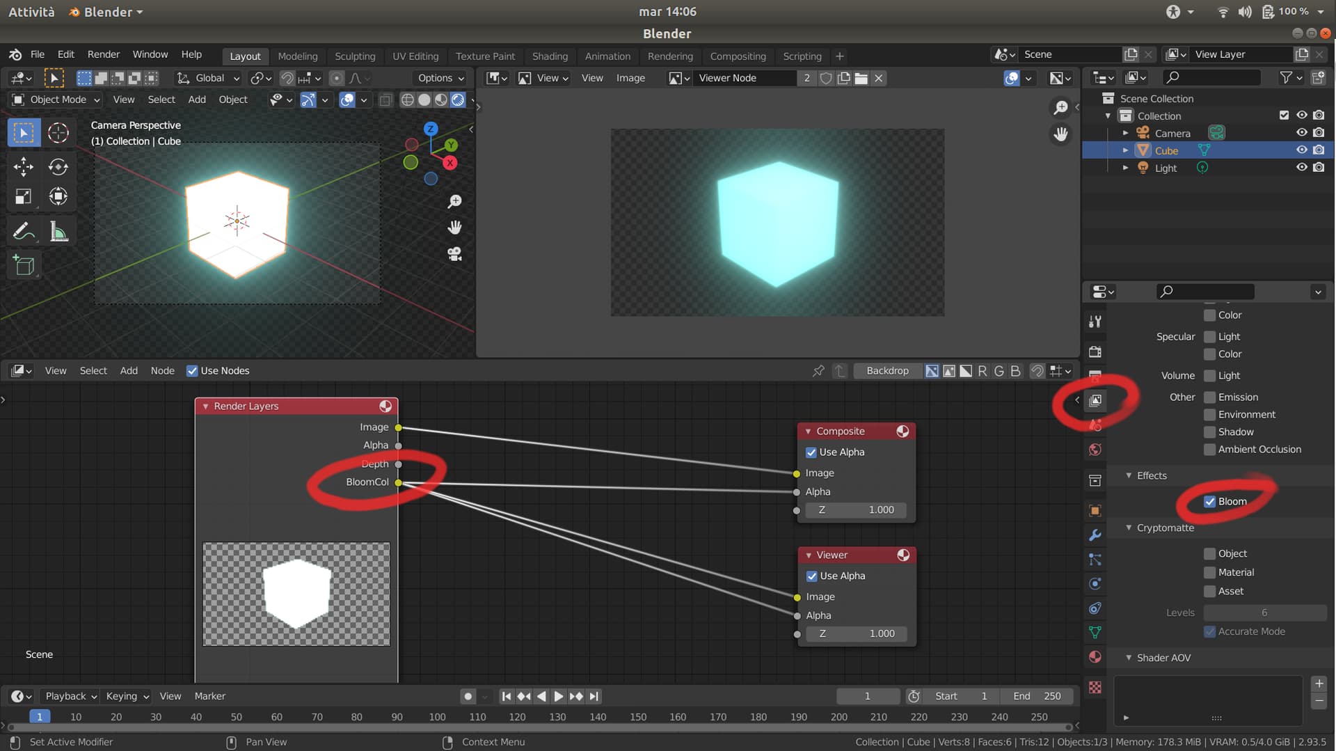 How can I render bloom in a transparent background? Compositing and
