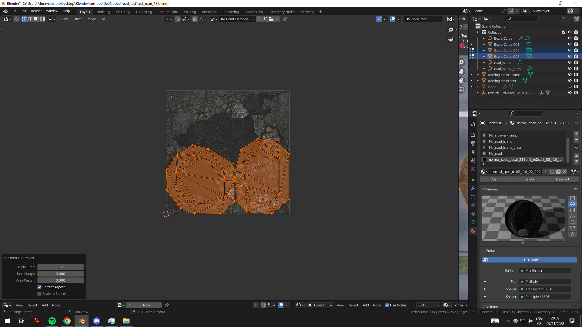 How to unwrap loose parts over each other? Materials and Textures