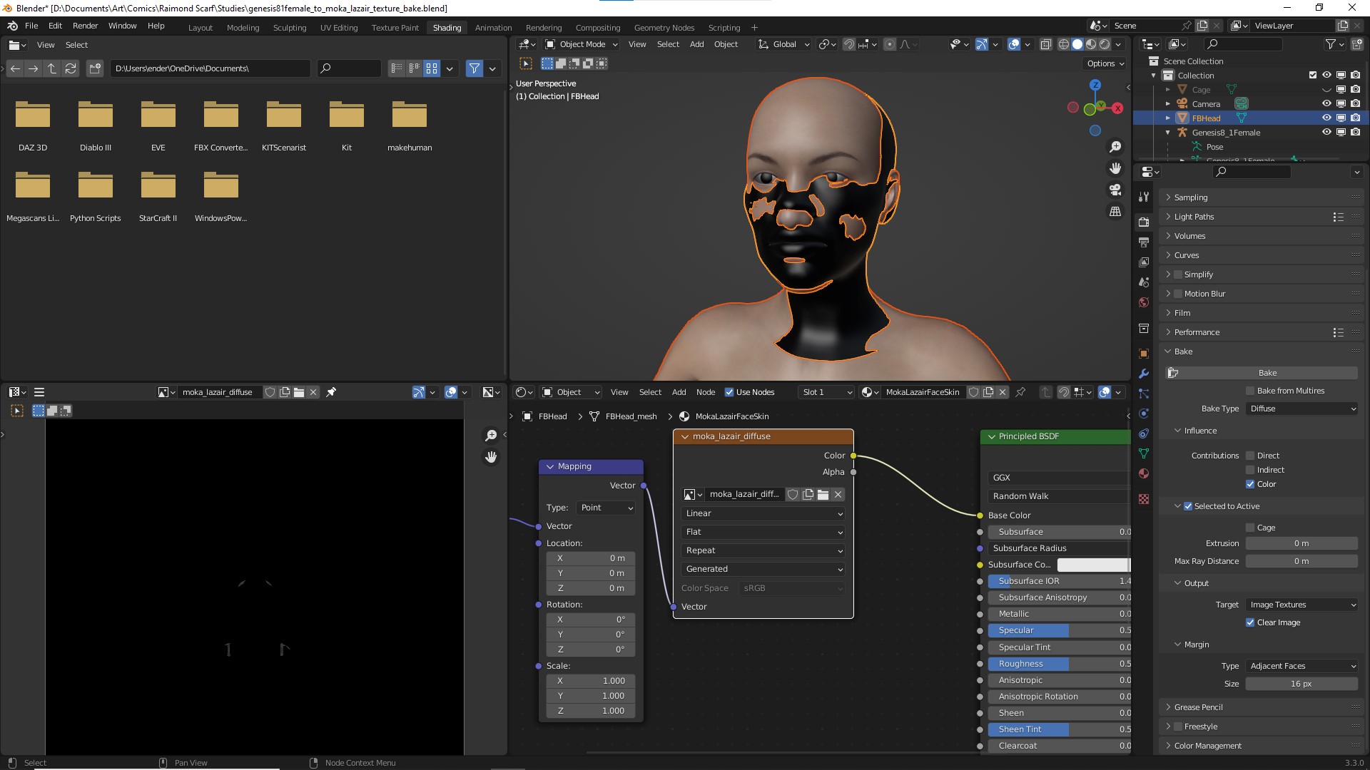 Can't Bake a Diffuse map Blender keeps telling there is a texture