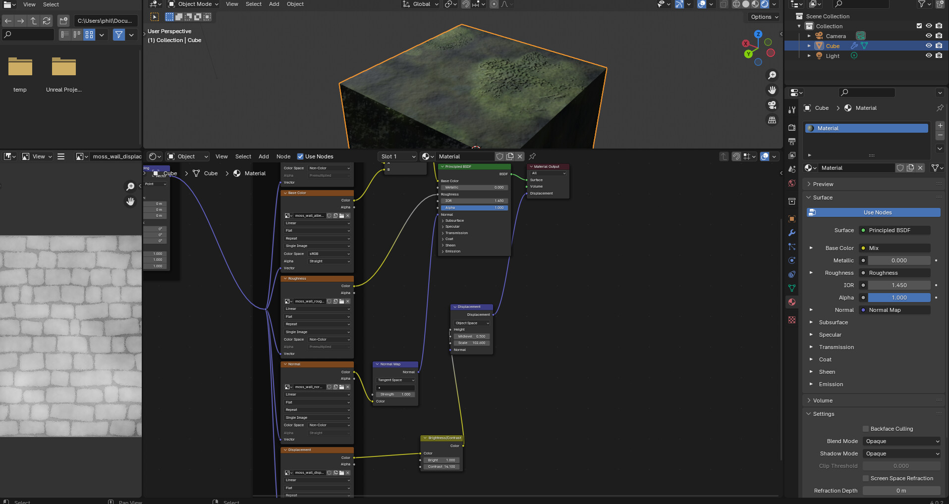 Blender 4 Displacement shader not working no settings available