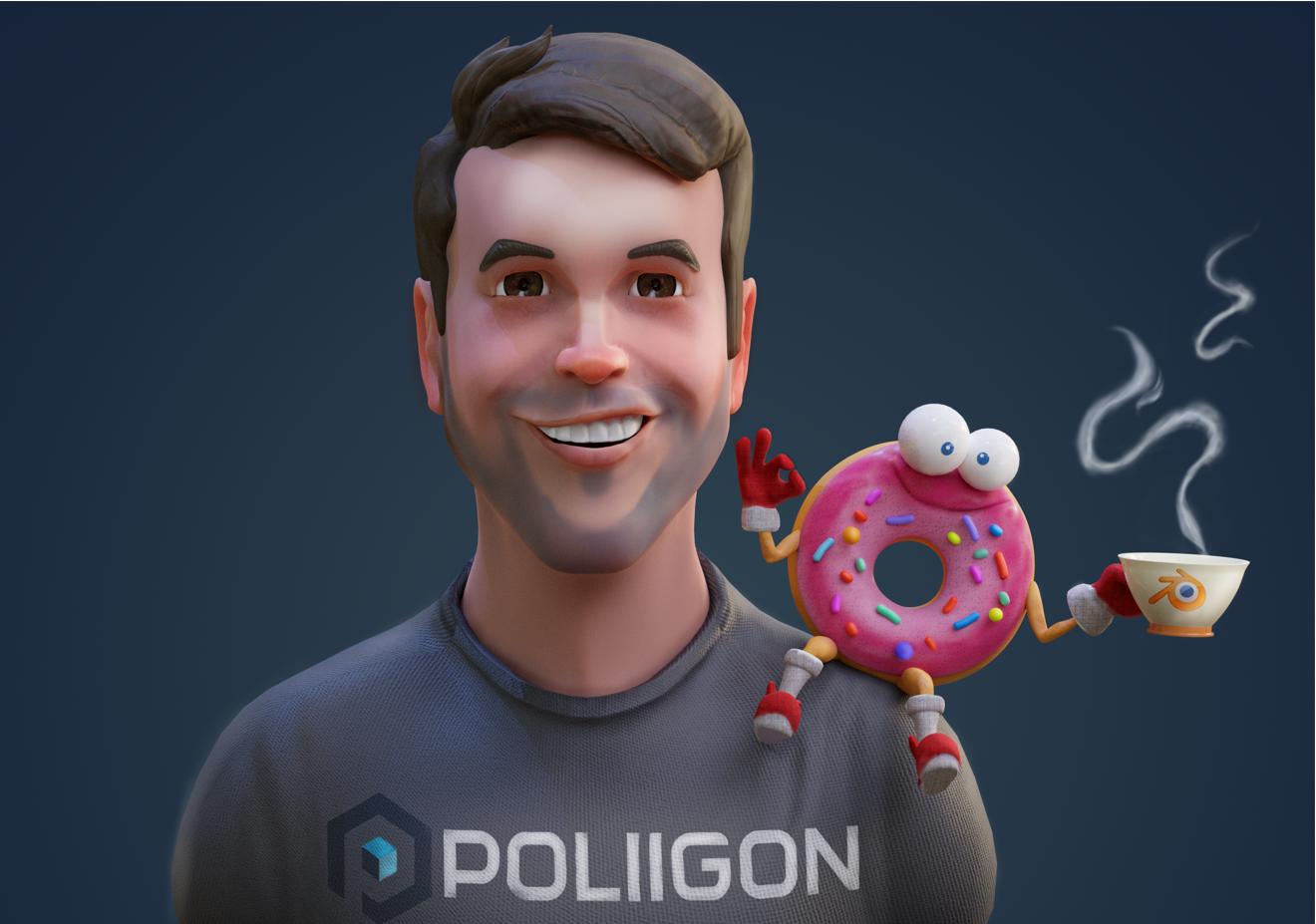 I tried blender sculpting and decided to tribute the Blender Guru AKA
