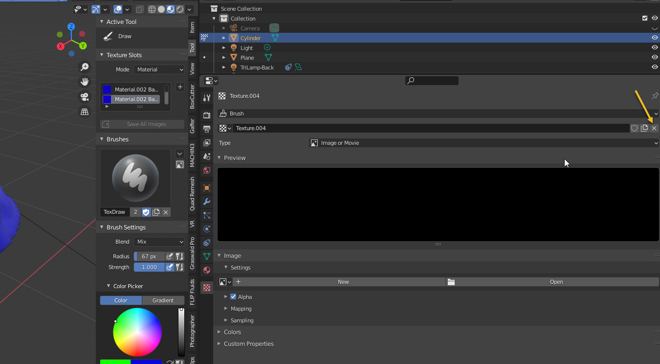 Help! Texture Paint not working! Materials and Textures Blender