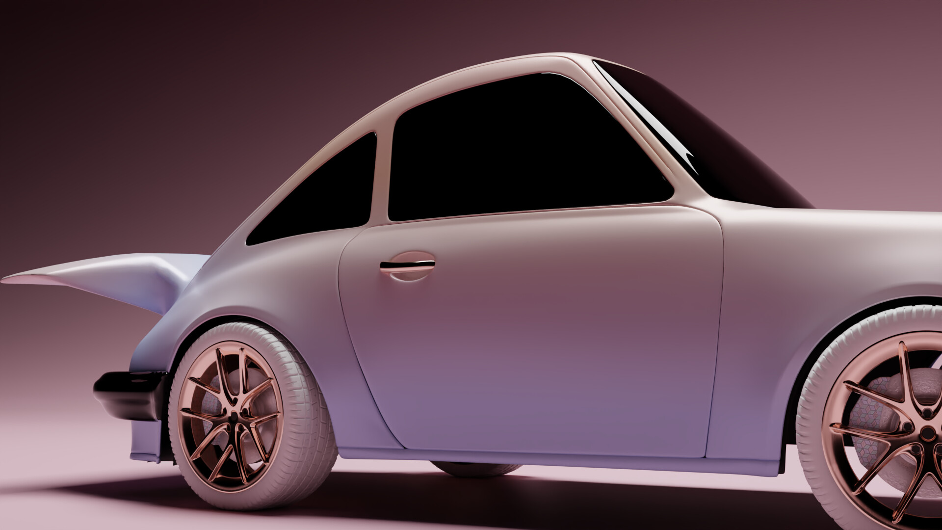 Porsche 911 cartoon stylized pastel colors car design Finished Projects Blender Artists
