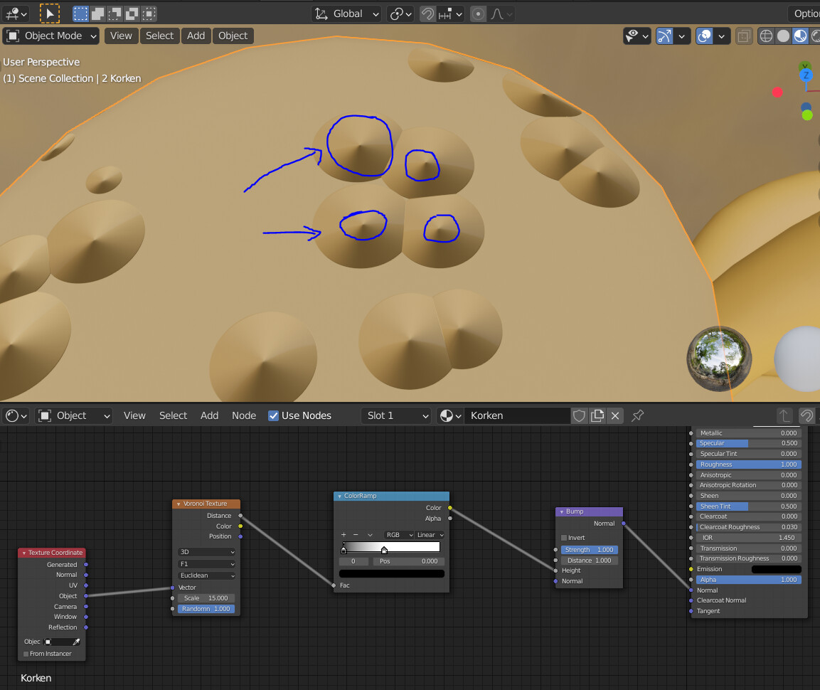 Bump map remove pointed tips? Materials and Textures Blender