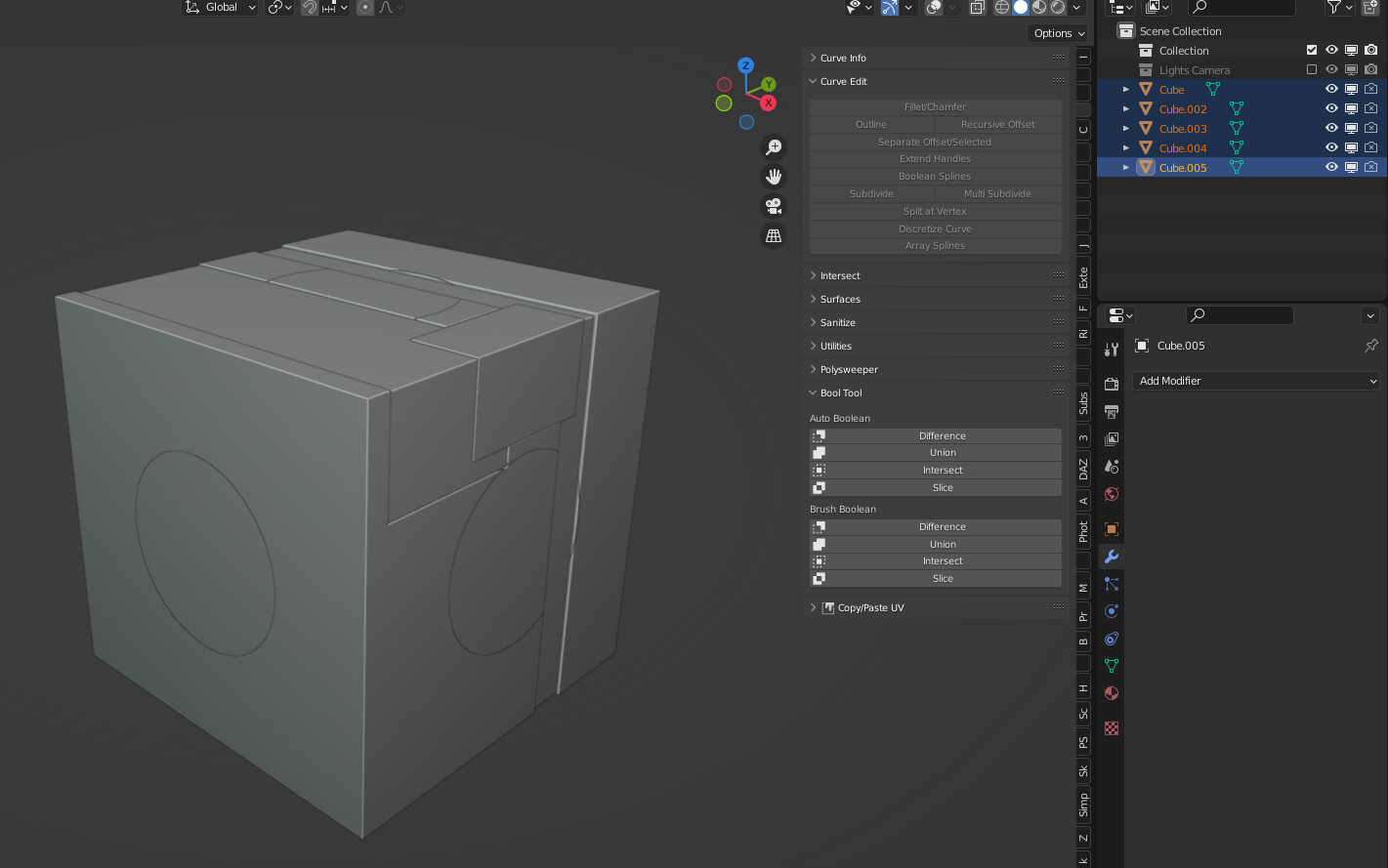 Blender 3.2 Cannot apply boolean modifer after using bool tool