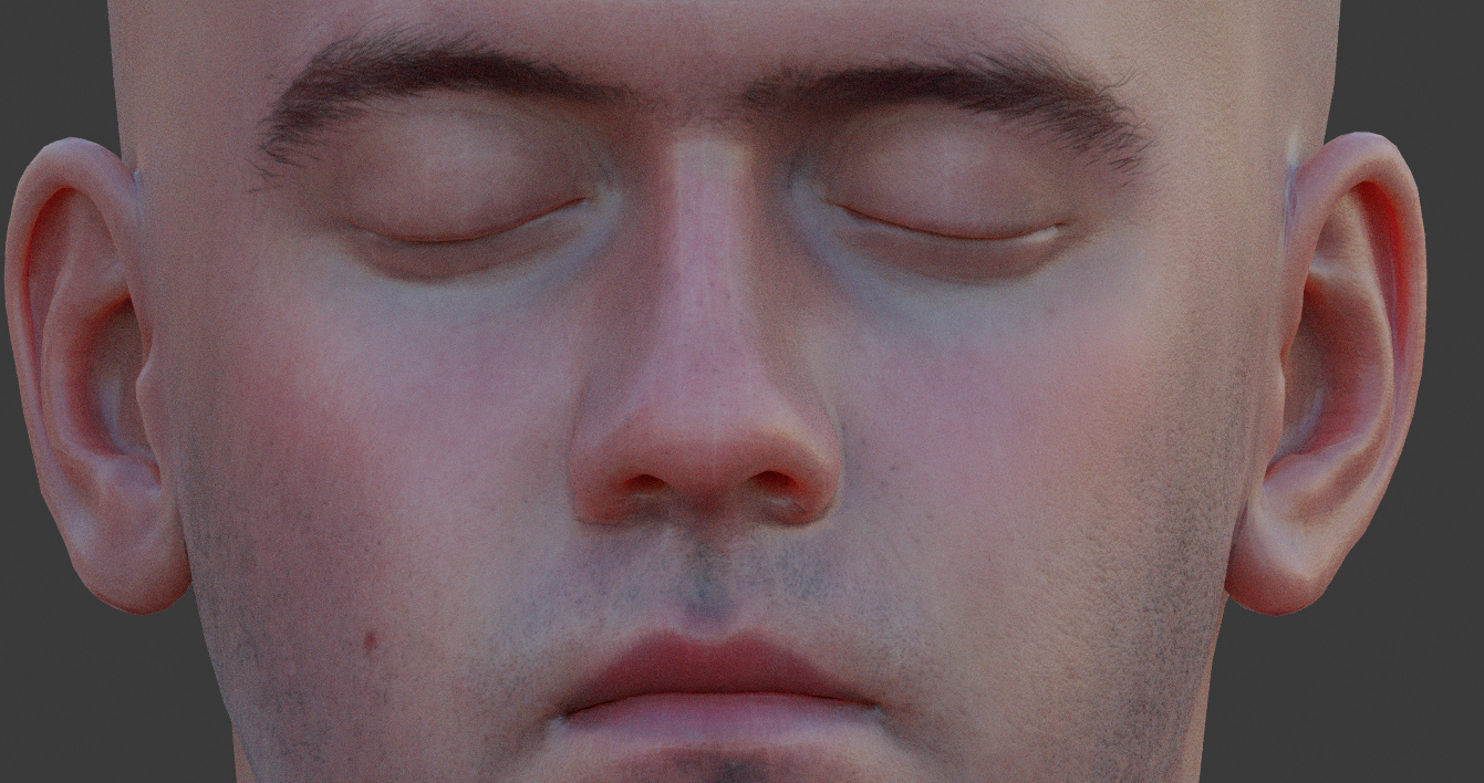 Realistic skin material using the 2.8 Principled BSDF Materials and