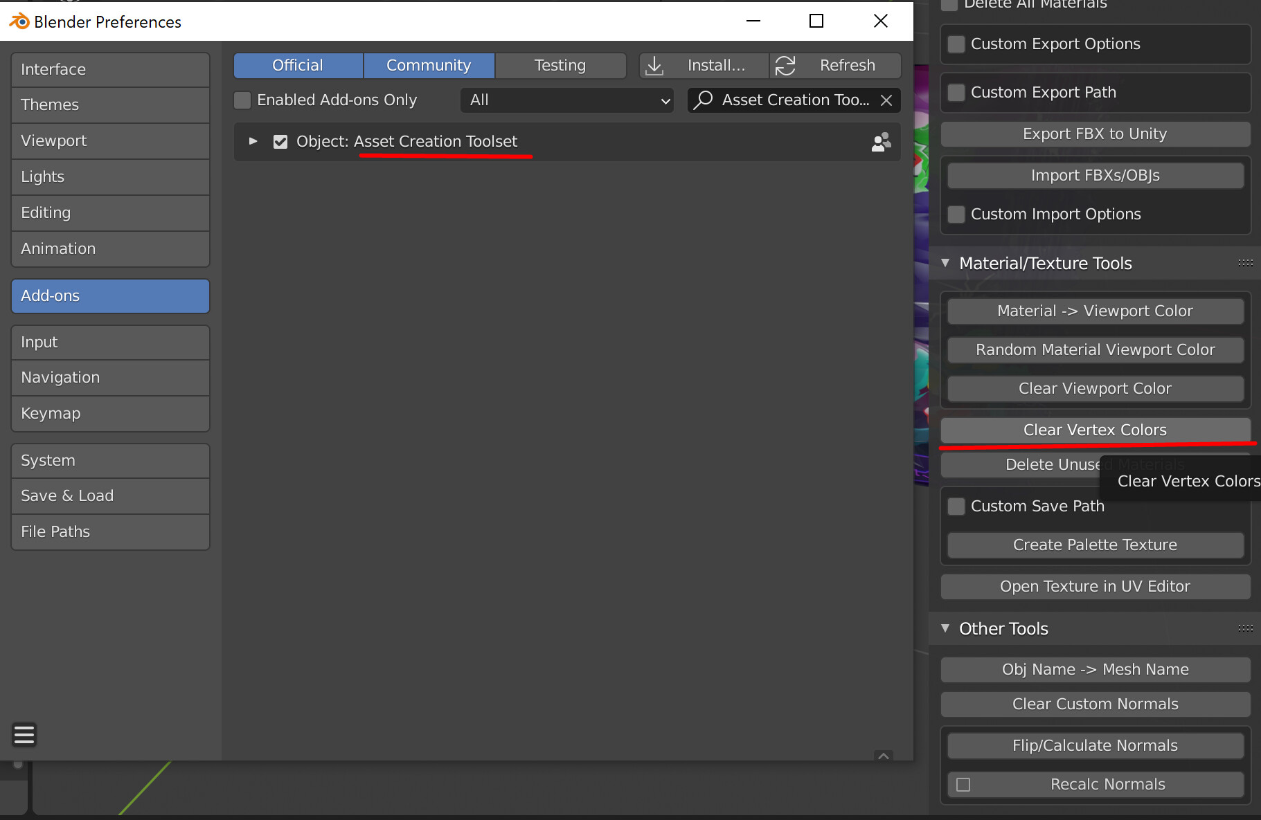 How to remove vertex colors/vertex groups from multiple objects
