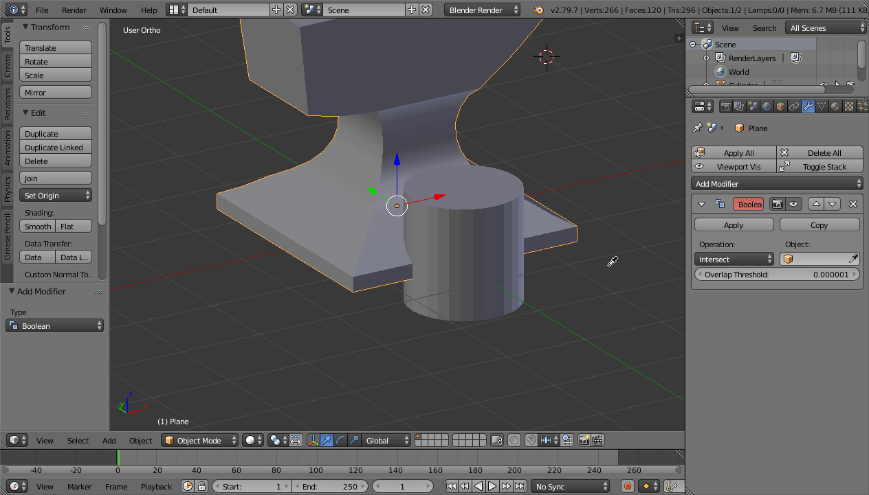 Why Boolean Modifier remove the modified object's face? Modeling