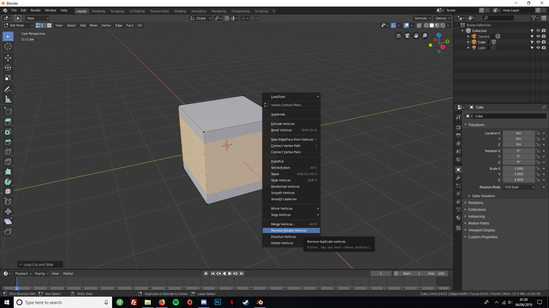 PSA Where did the Remove Doubles / Remove Double Vertices command go