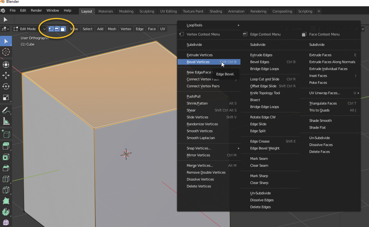Could Vertex/Edge/Face mode be context activated? Blender Development
