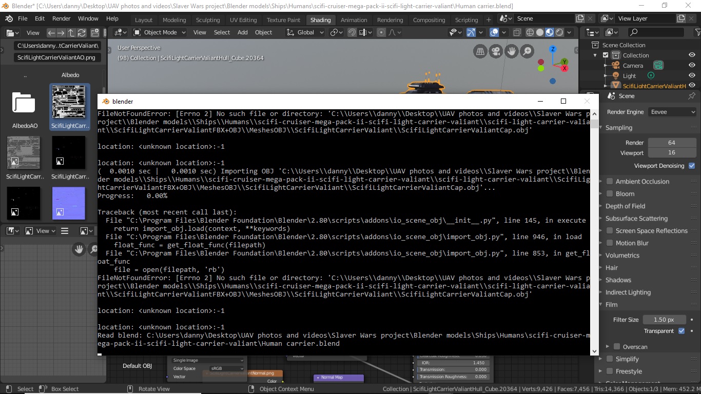 Blender 2.80 not importing .obj and files Technical Support Blender