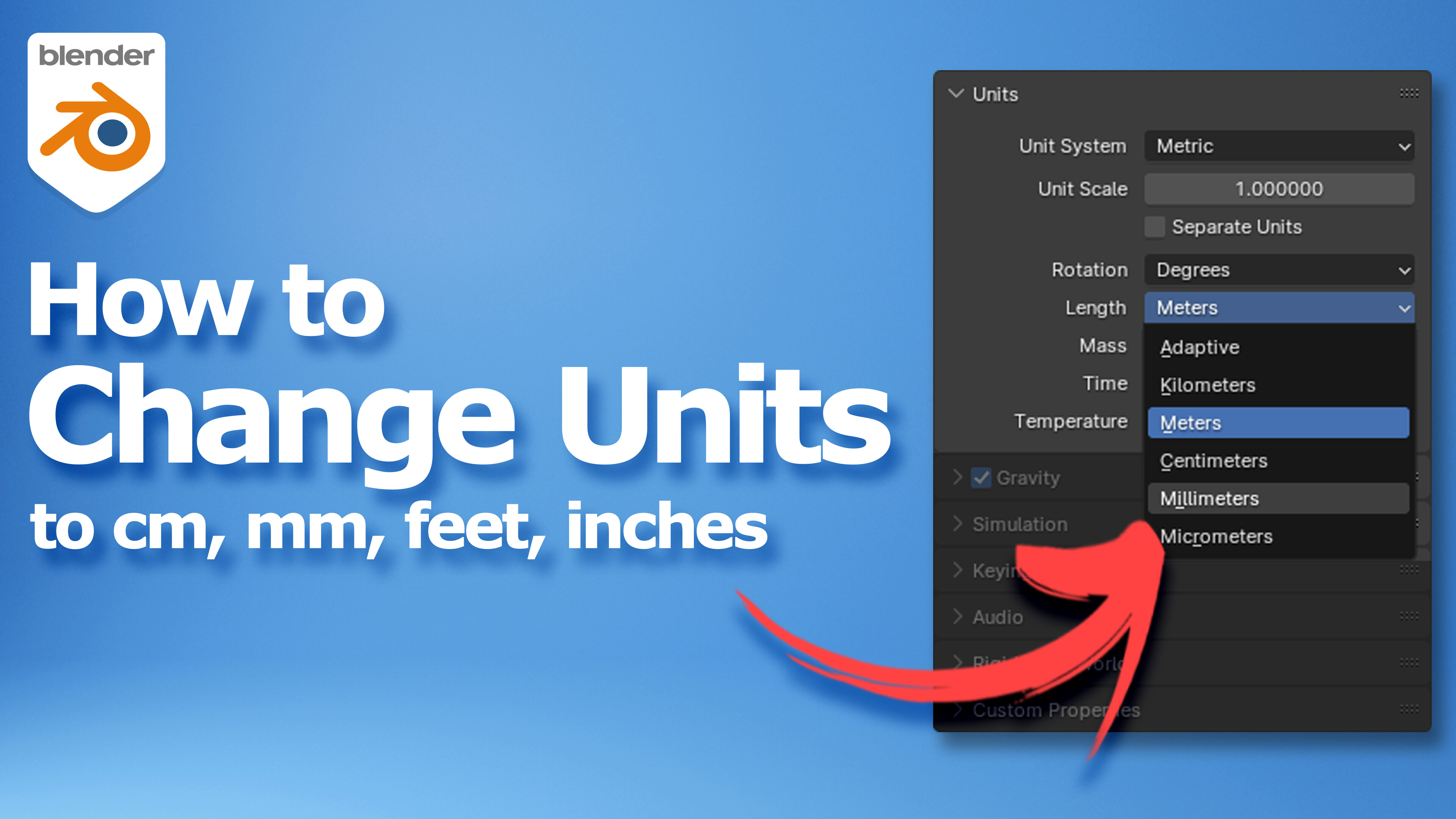 How to change units ni Blender Tutorials, Tips and Tricks Blender