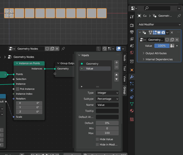 Setting Geo Node input value via python breaks min/max values for