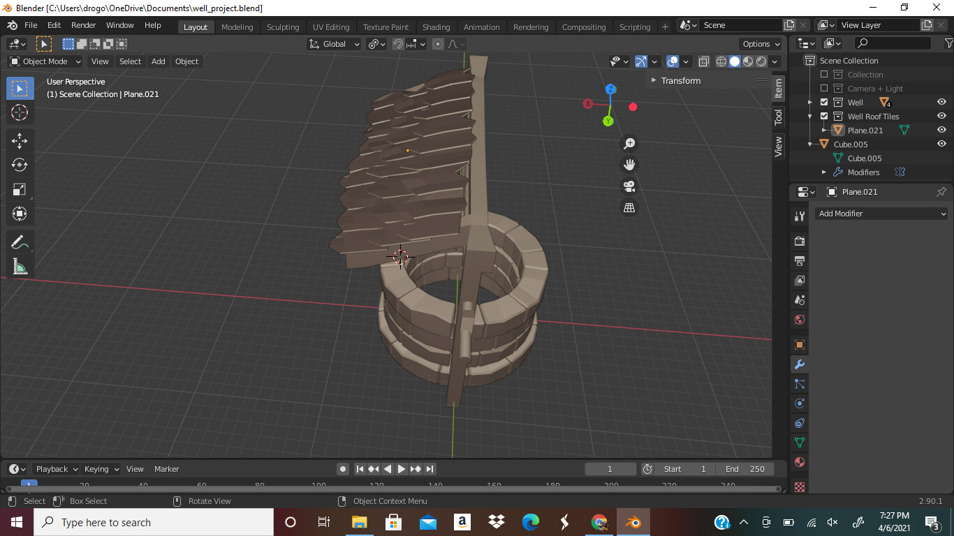 Adjusting the center of two joined objects for perfect mirroring