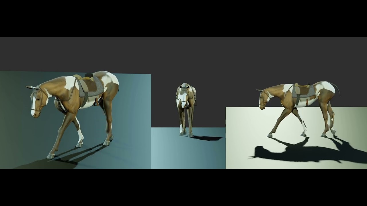 Horse walk cycle update 1/10/2023 Animations Blender