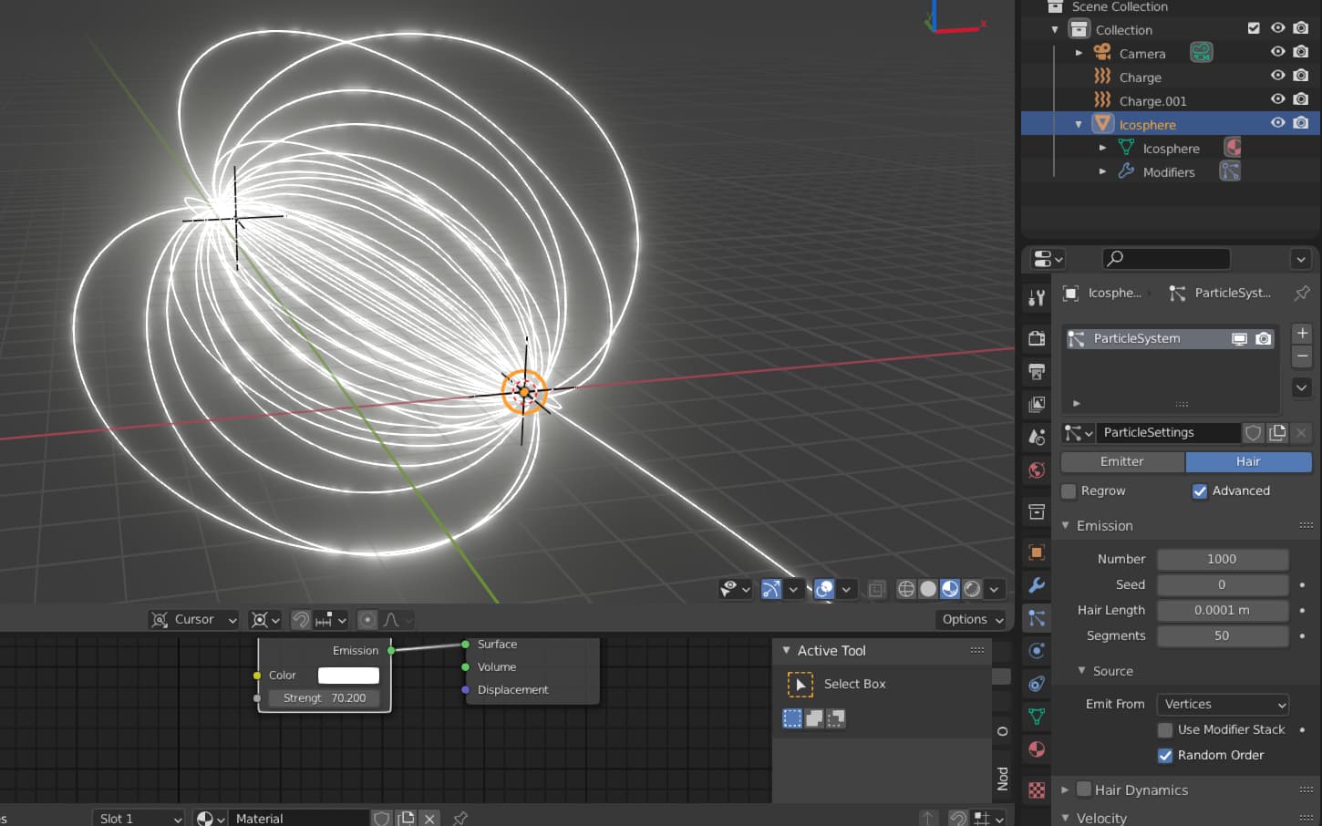 Making a field line simulation Particles and Physics