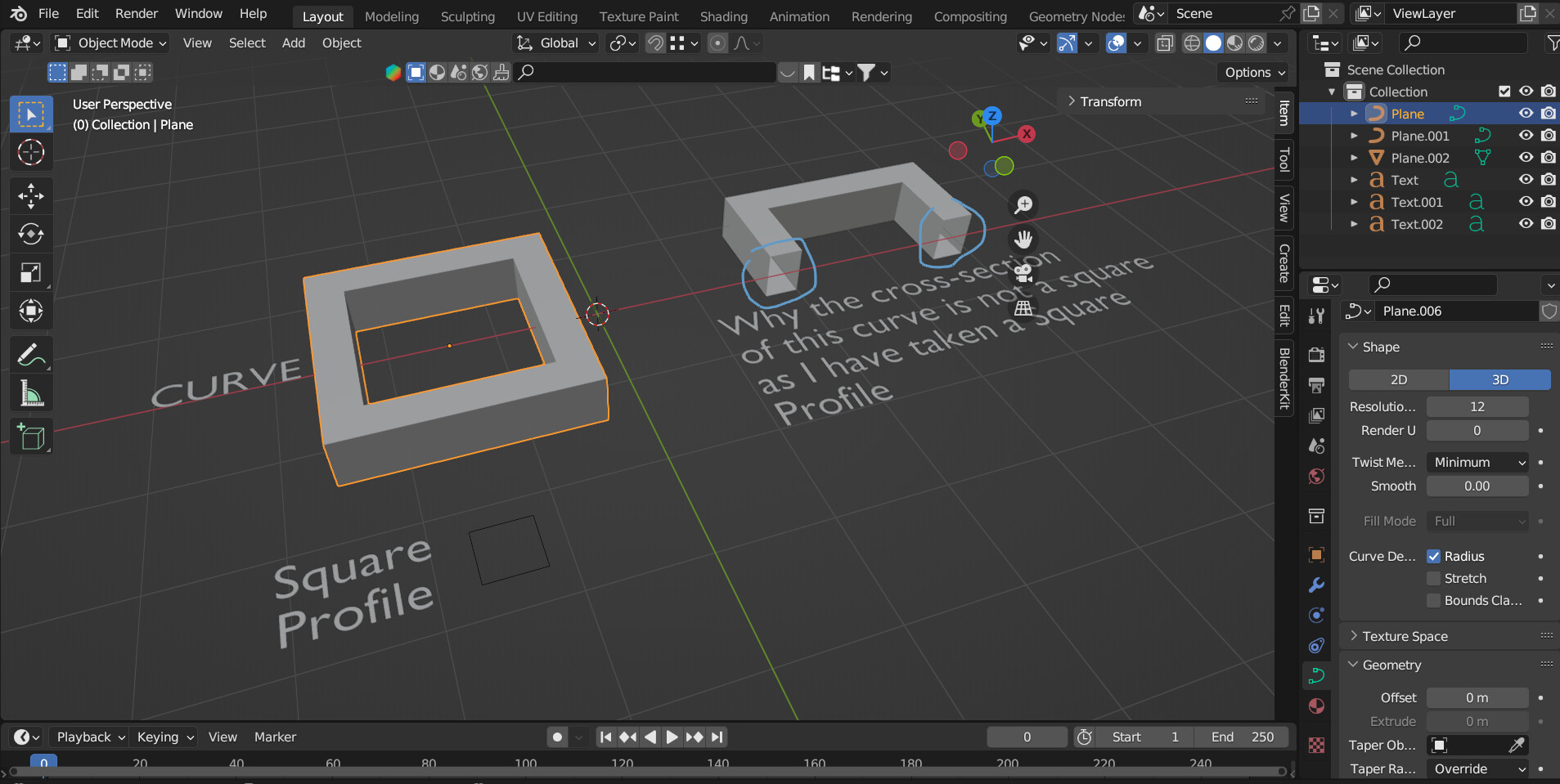 Blender Curves Square Cross Section Modeling Blender Artists Community