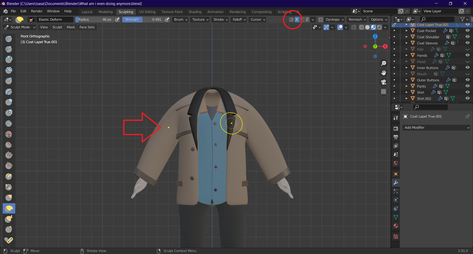 Why is my X axis symmetry off center? Modeling Blender Artists