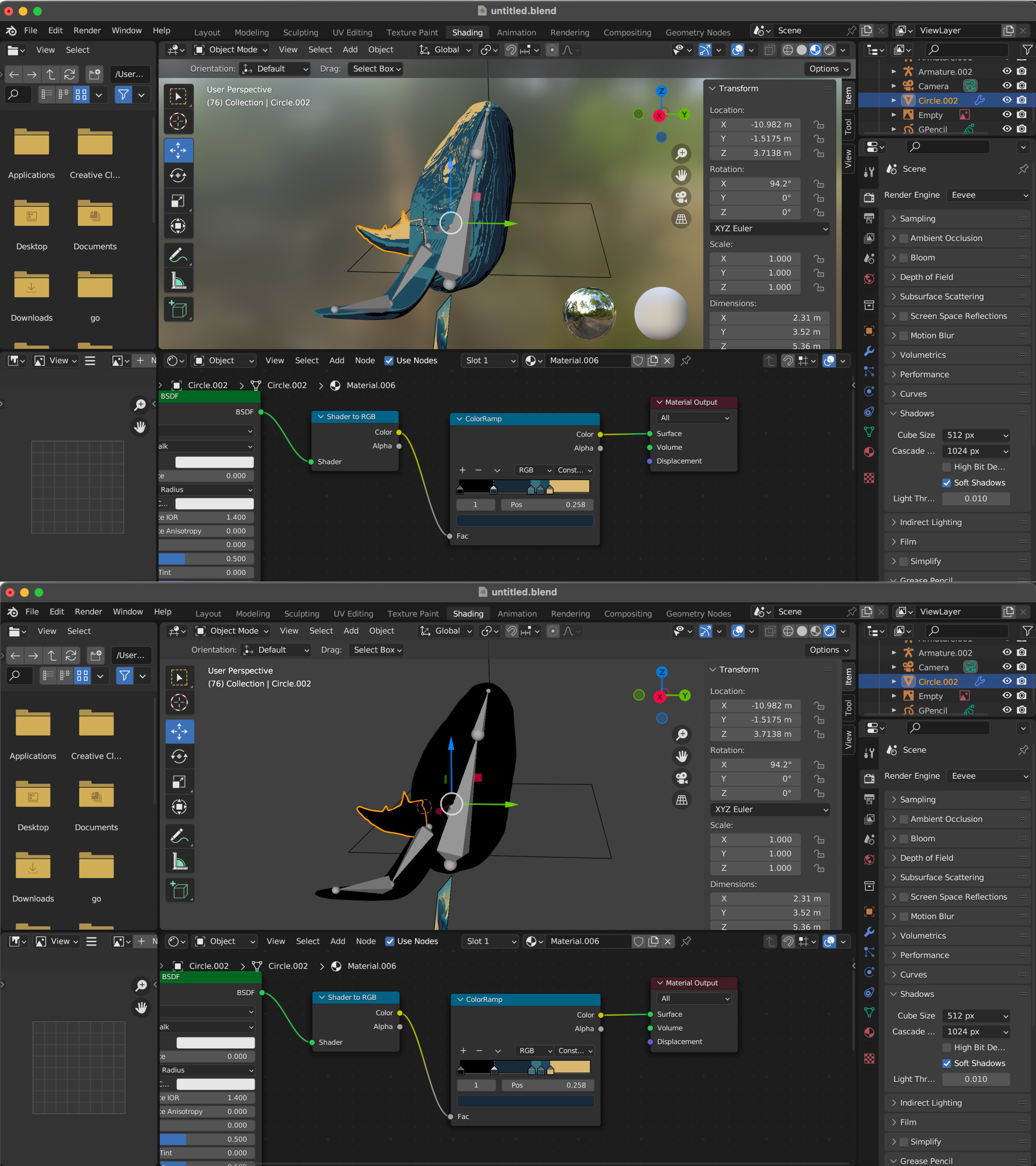 Shading materials not showing in the material and render preview