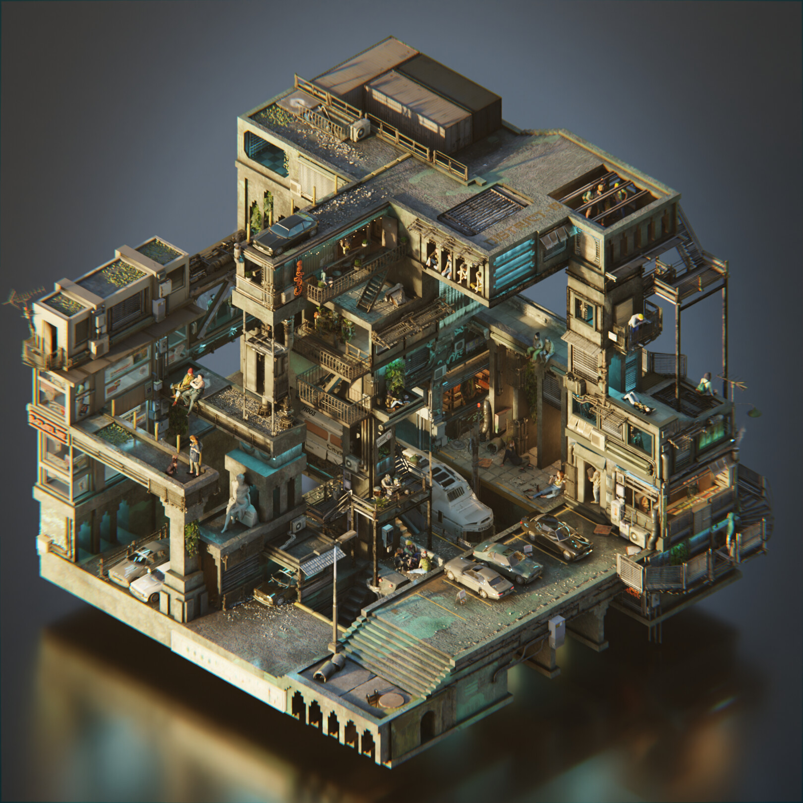 The Marketplace A 3D Diorama Finished Projects Blender Artists