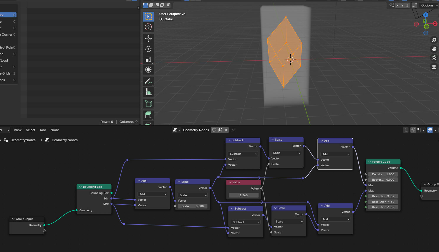 Create volume cube around object with equal padding from bounding box