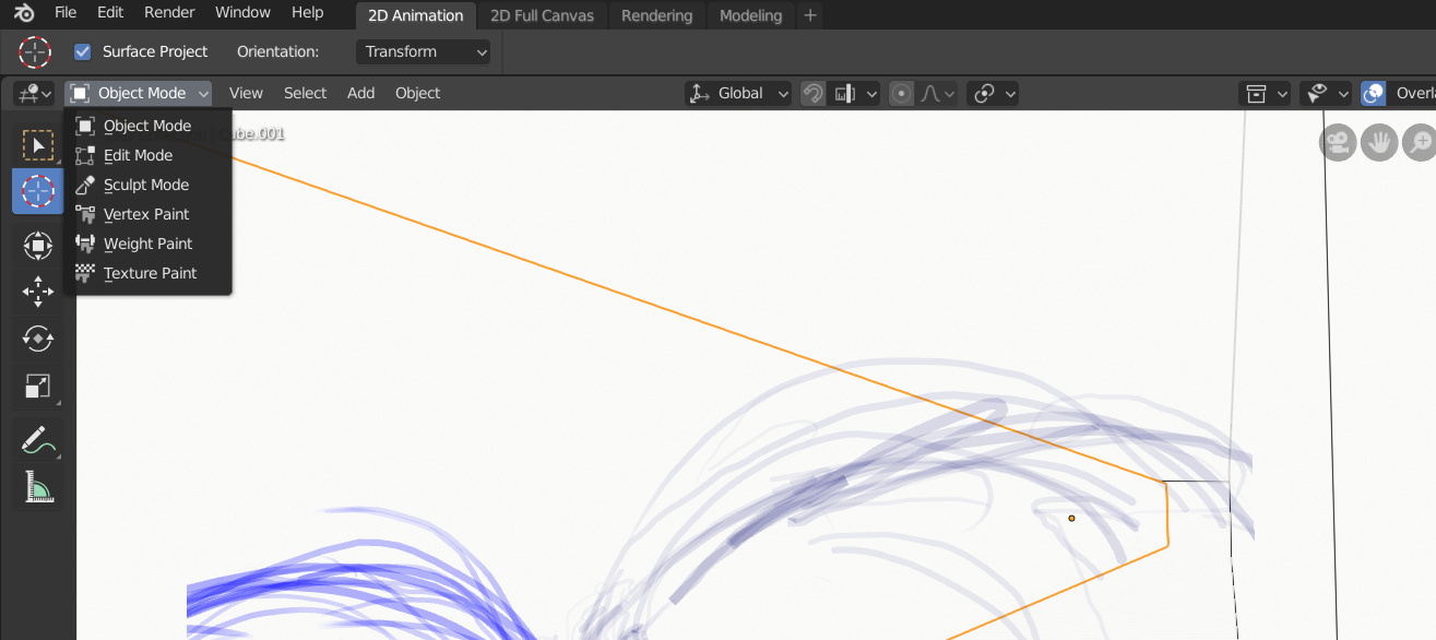 Blender 2.8 2D animation tab "suddenly" lose draw/grease pencil mode