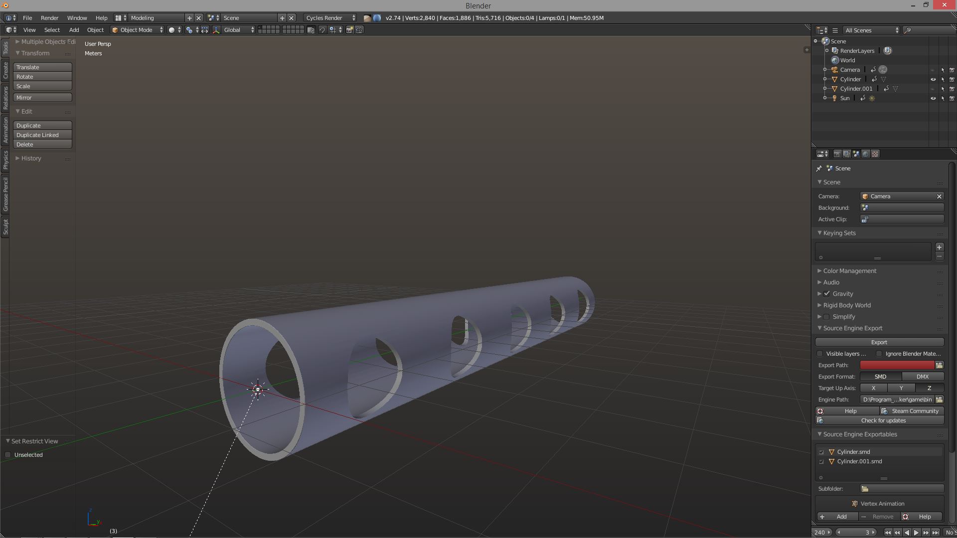 Help me cut holes in this cylinder with good topology!? Modeling