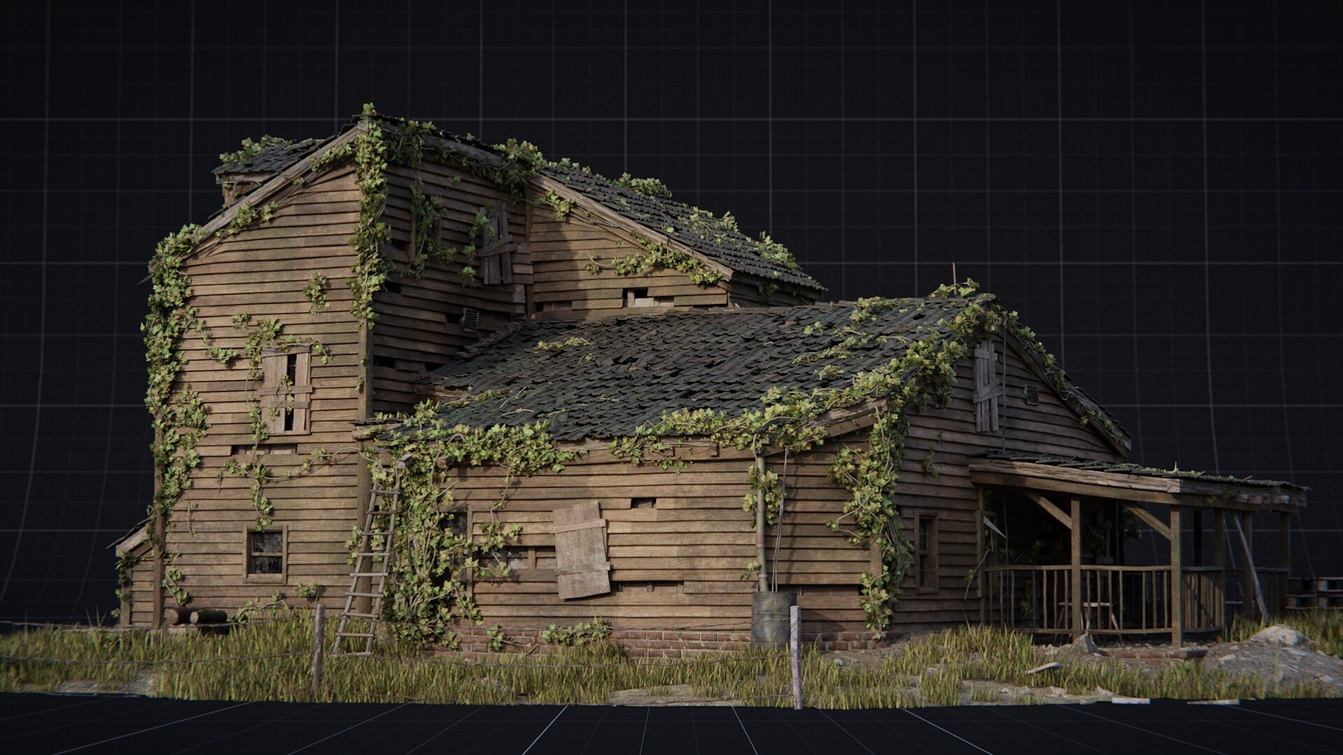 Procedural Abandoned House with Geometry Nodes 6 by Null_Dispatch