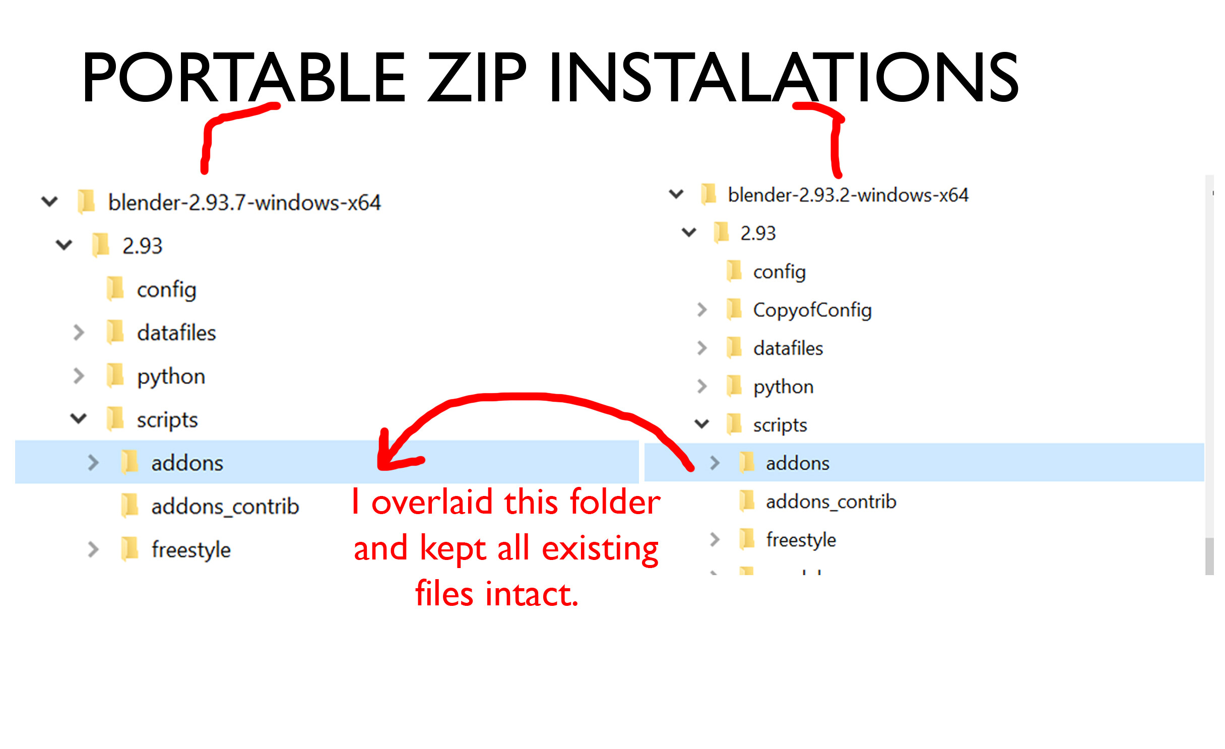 Portable Zip Install and keeping configuration from other installs