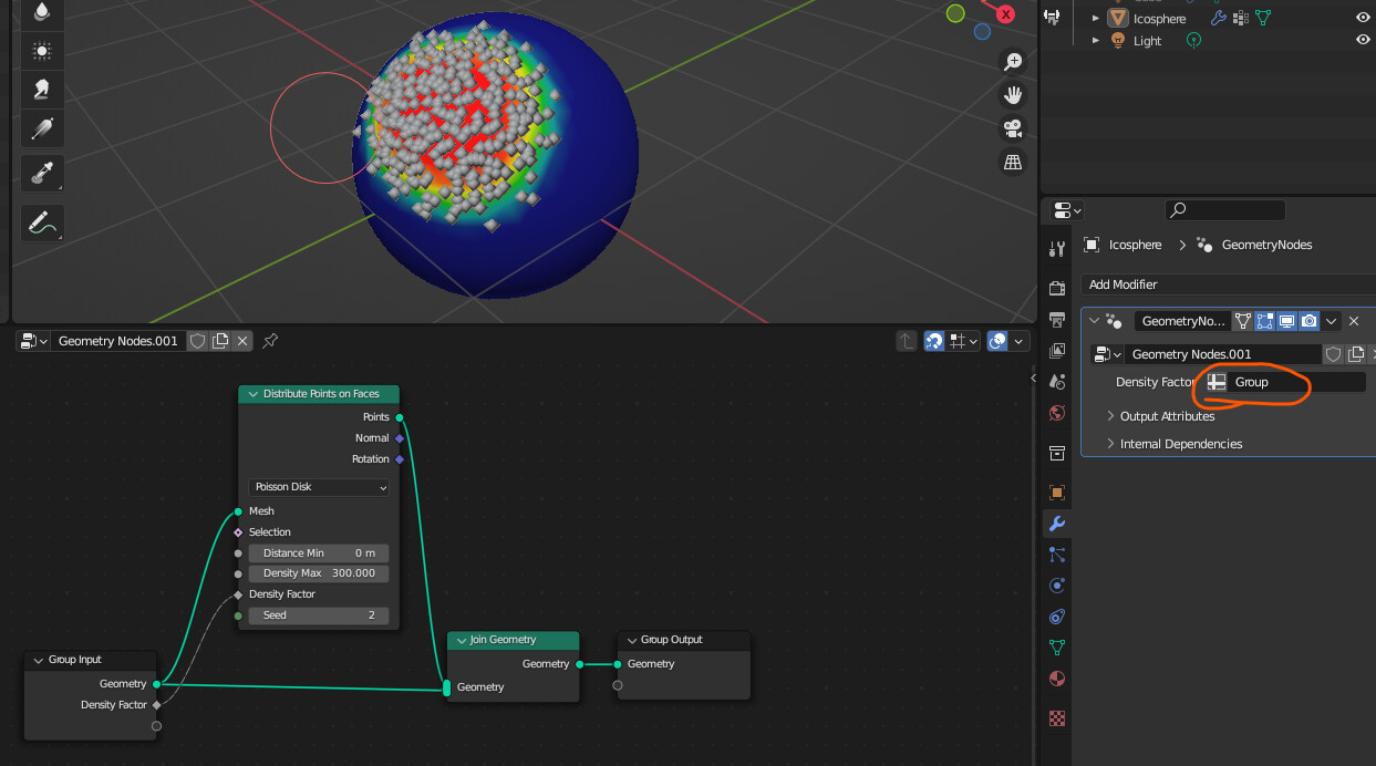 Geometry nodes not respecting Weight Paint? Modeling Blender