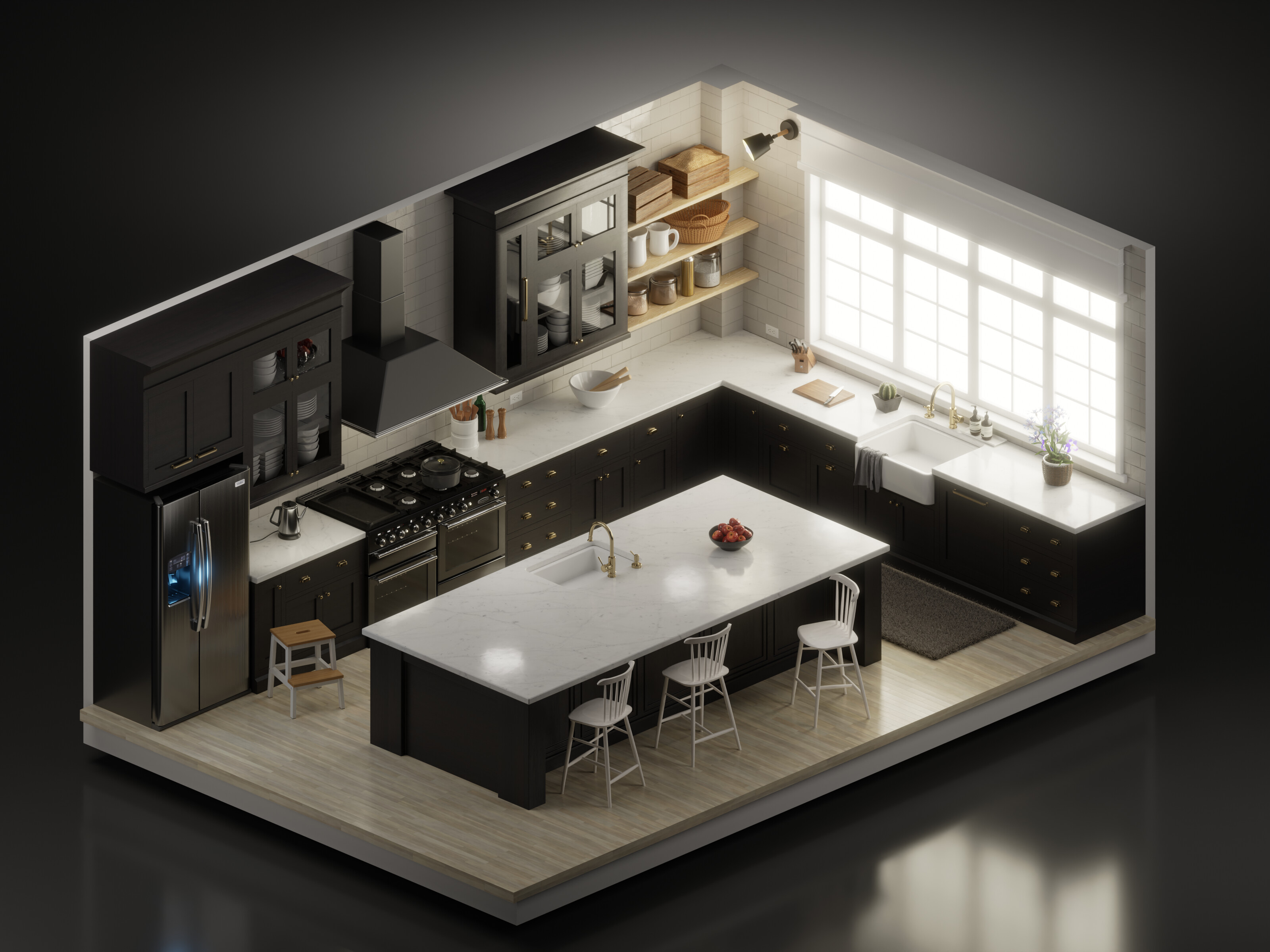 Isometric Kitchen Finished Projects Blender Artists Community