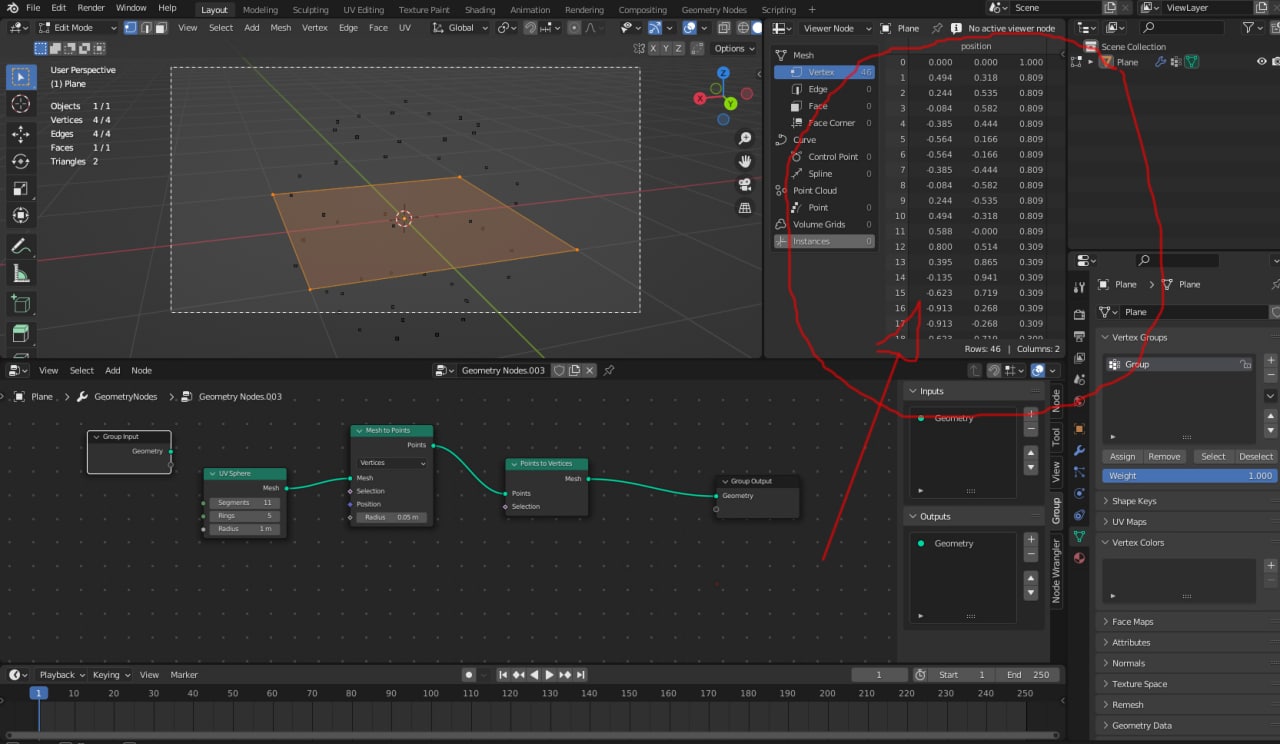 Geometry Nodes, how to select vertices of geometry created from scratch Modeling Blender