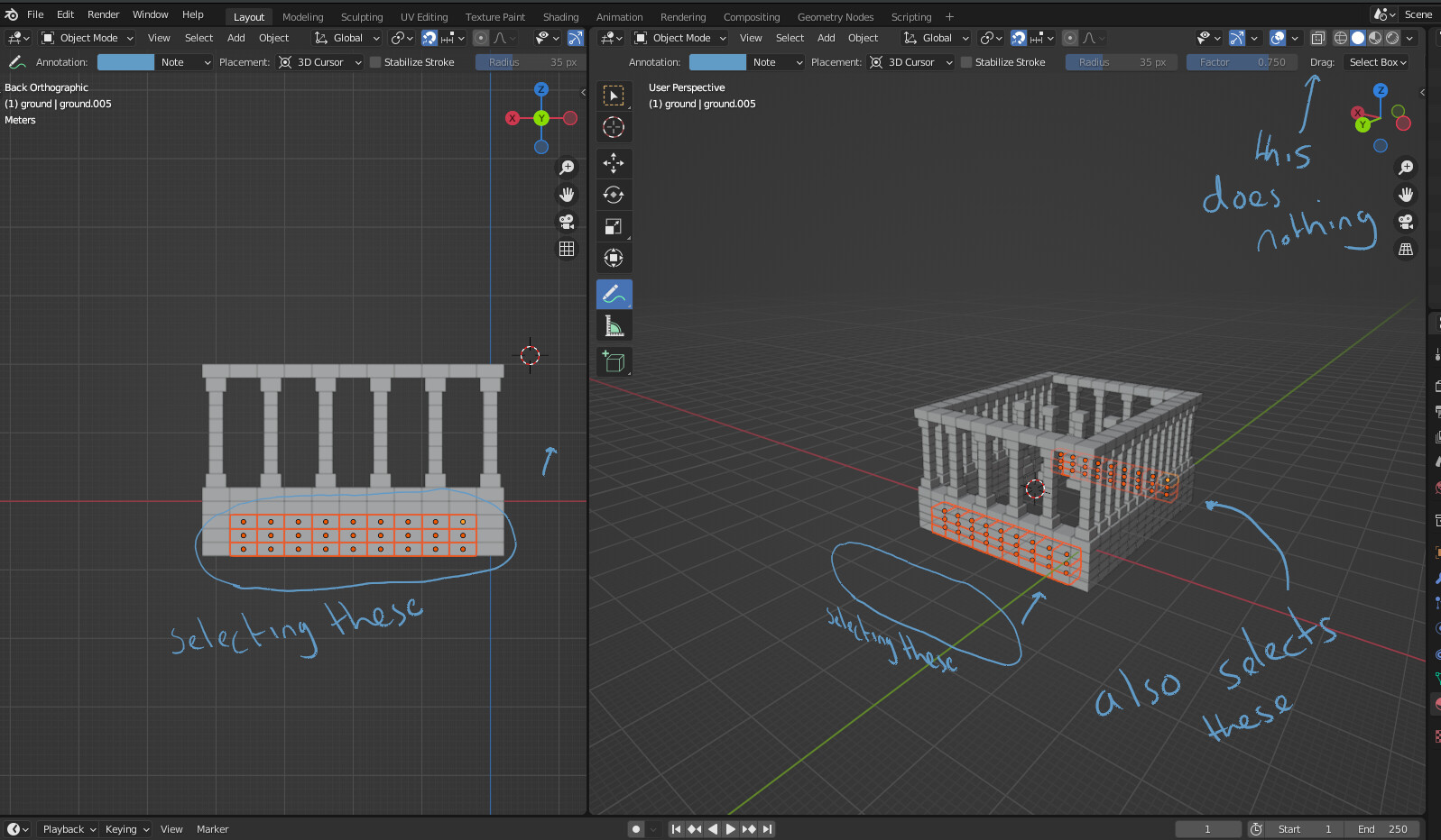 How do I NOT select objects behind other objects Basics & Interface