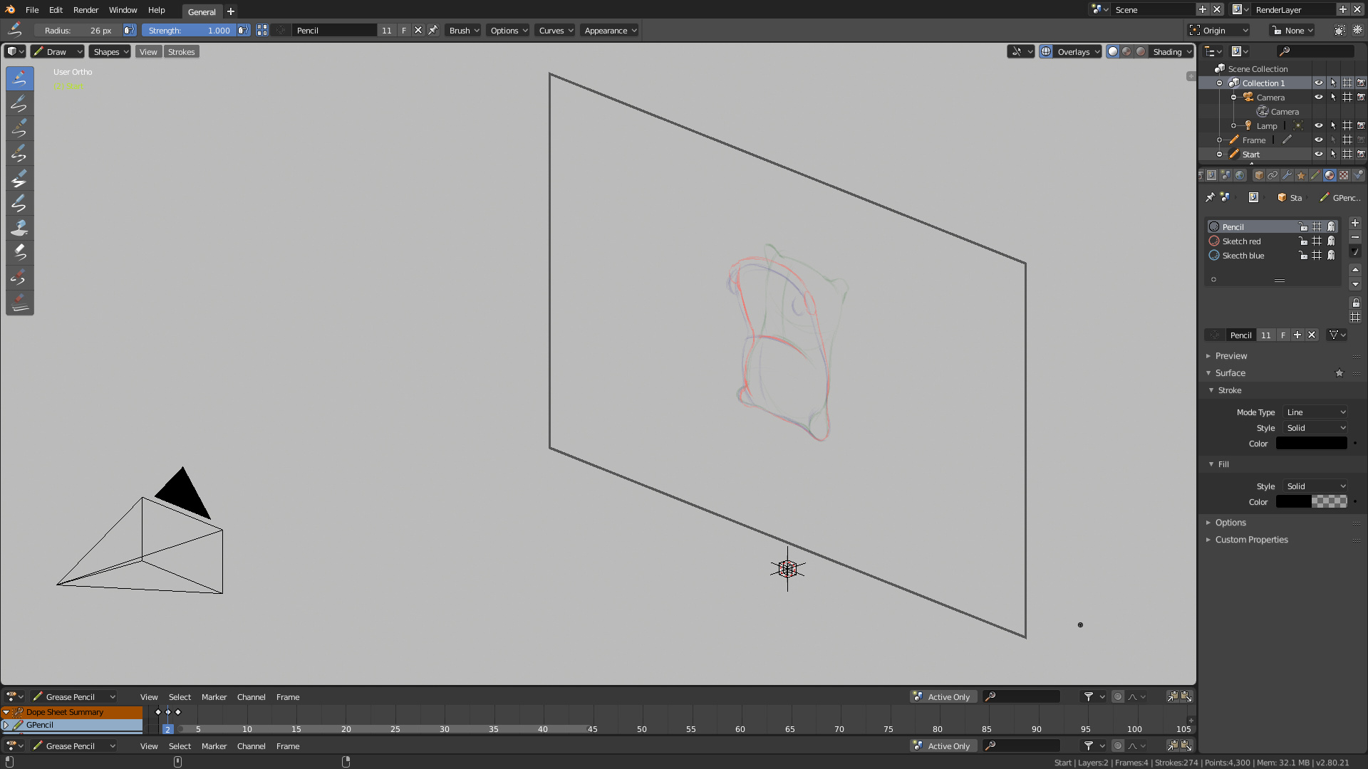 Some experiments with the 2D animation workspace on Blender 2.8