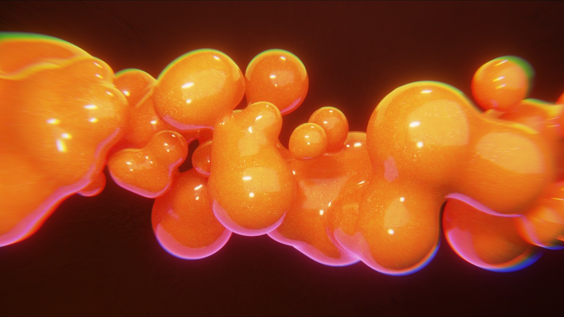 Slow Juicy Oranges Lava Lamp /// satisfying perfect loop metaballs