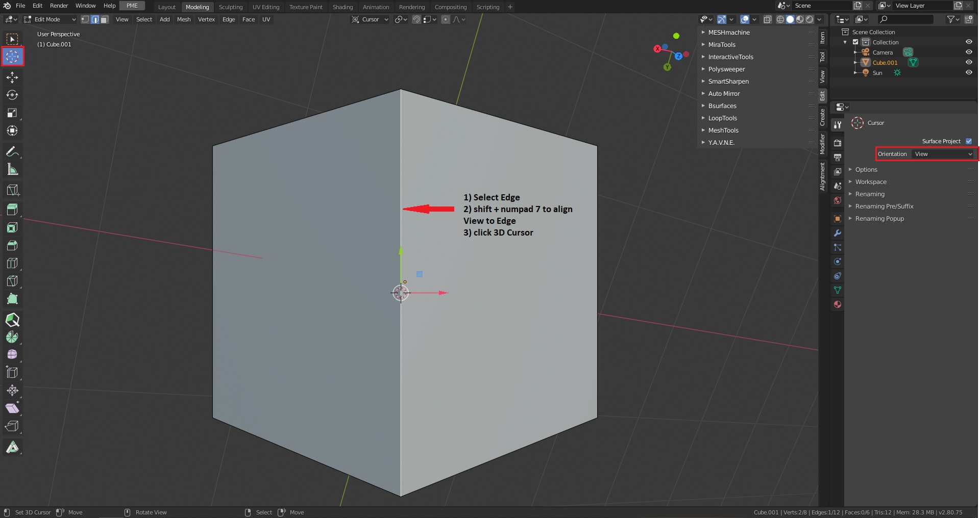 3d cursor orientation Modeling Blender Artists Community