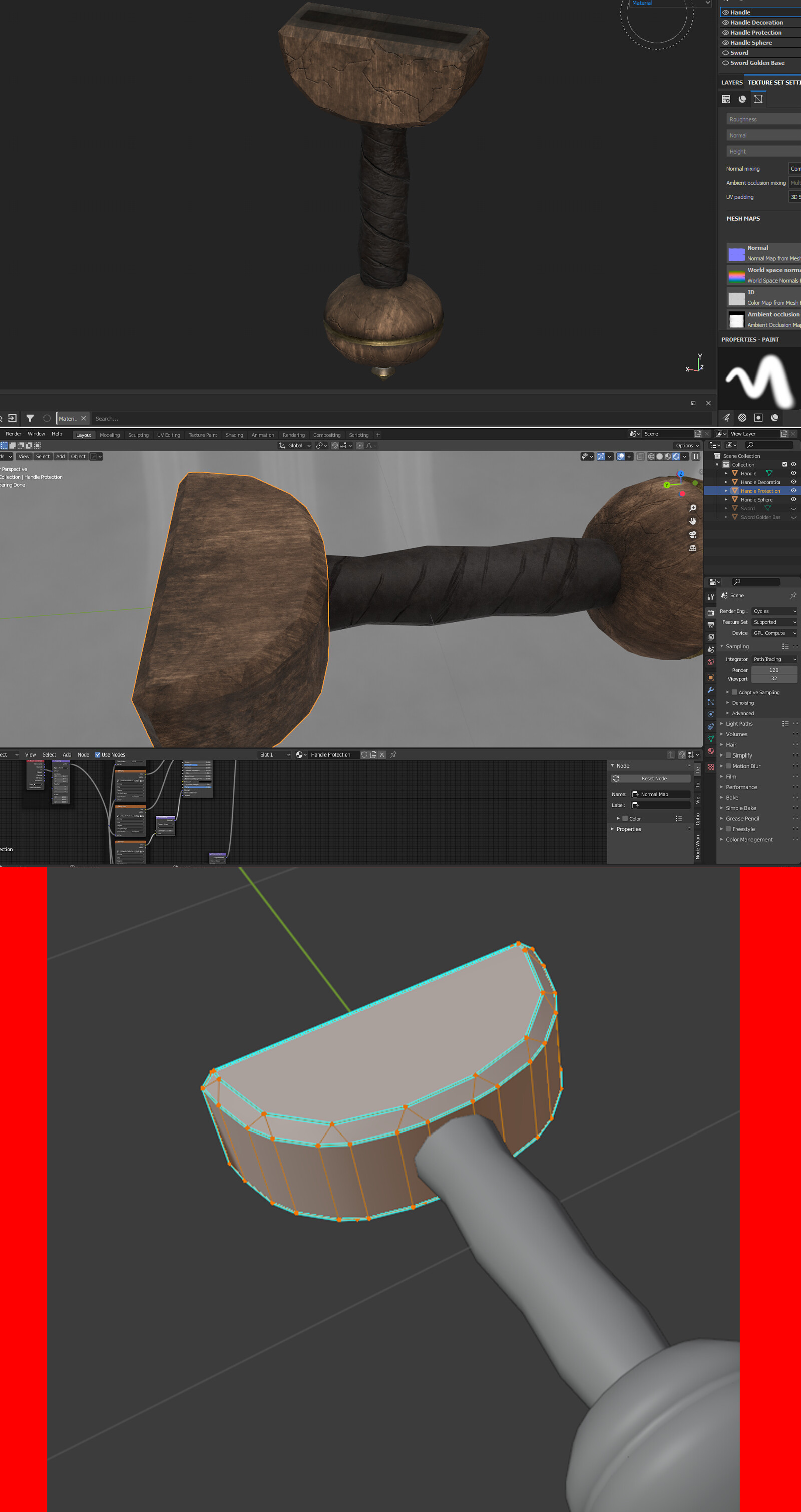Substance Painter hegiht map texture is missing details in Blender (Low