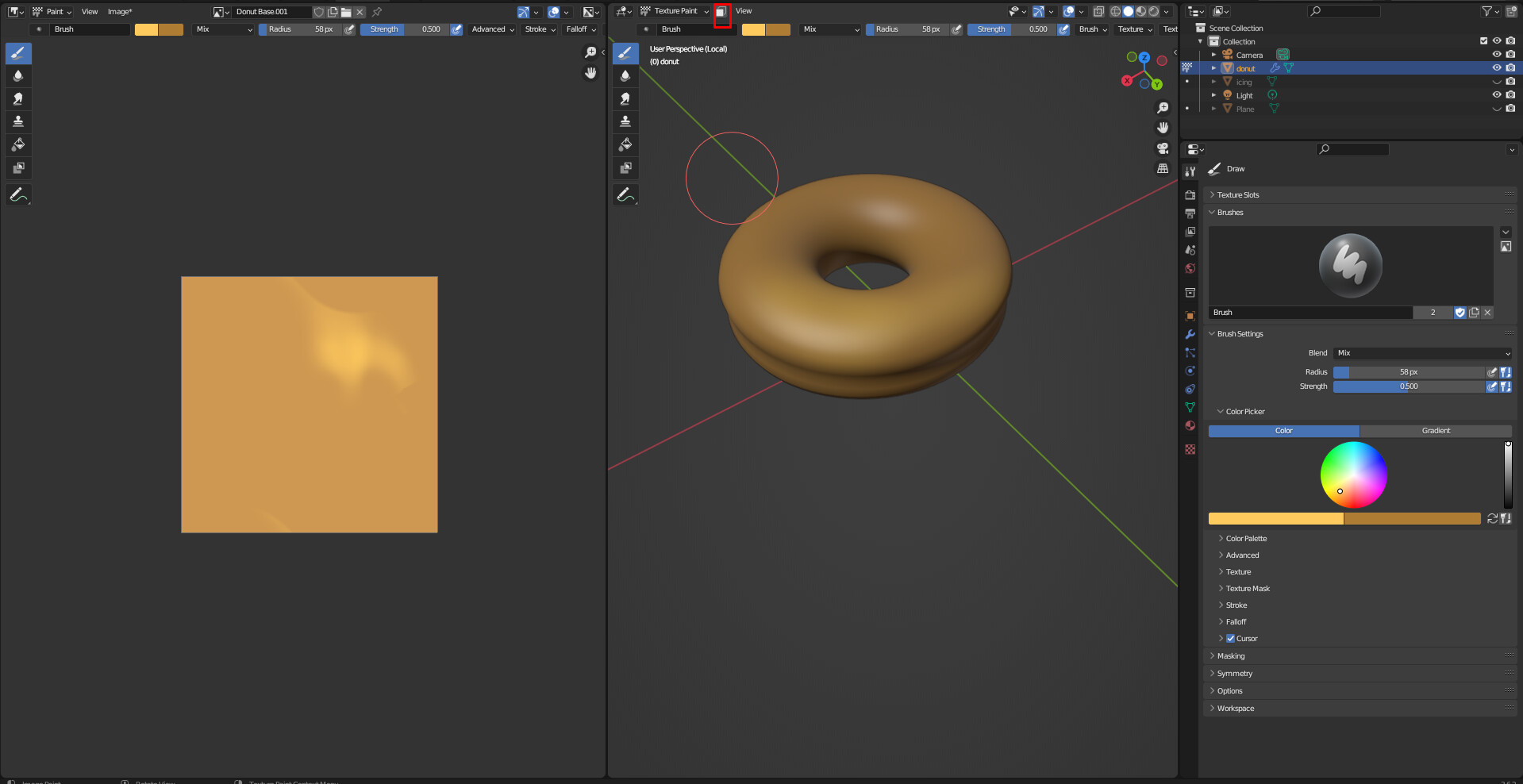 Blender Guru Tutorial part 8. Red radius circle and not being able to