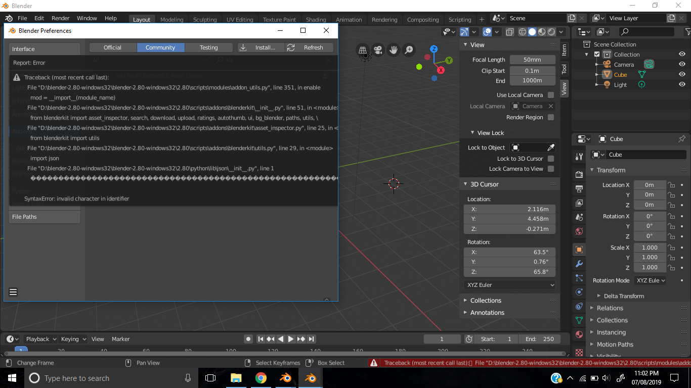 Blender 2.8 blender kit addon install error Technical Support Blender Artists Community